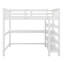 Lit mezzanine avec tablettes de rangement et bureau sous le lit-1345696171
