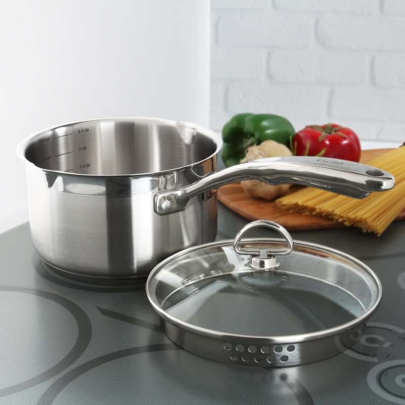 Induction 21 Steel™ 2.5 Quarts Stainless Steel Saucepan
