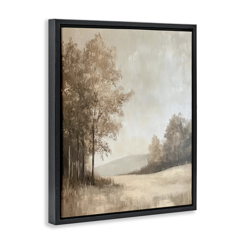 Cadre campagnard nature en hiver, design par Petal Prints Design, H 21 po x l 17 po, Cadre flottant noir de jais