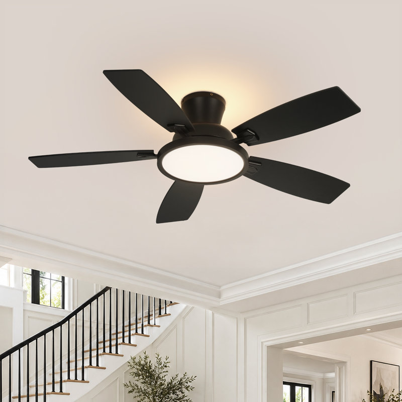 Karlena 45" Ceiling Fan with Light, Dimmable Backlight, Reversible Blades & Remote Control, 45‘’