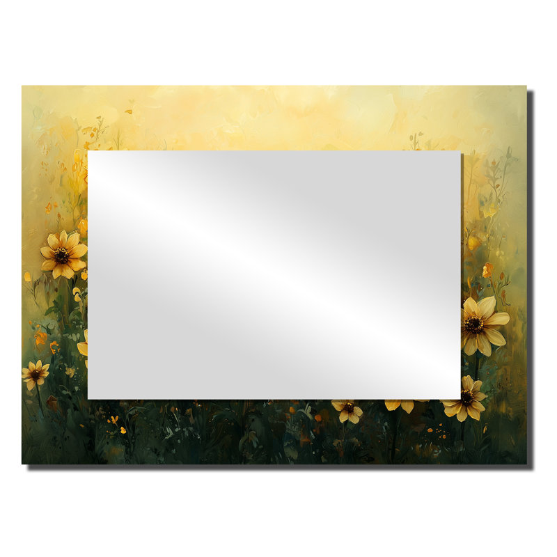 Miroir d'appoint Vintage Sunflower Golden Glow - Sunflowers, 24 po x 32 po