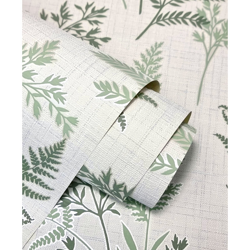 Fern 10m x 52cm Wallpaper Roll, Green