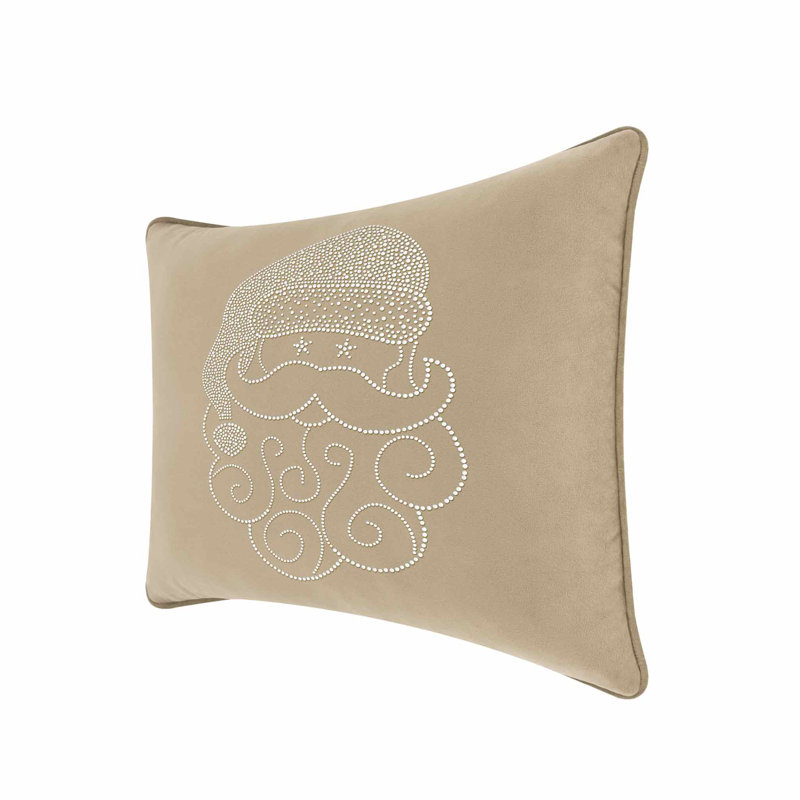 Coussin Sparkles Home Conception de Noël des Fêtes | Insertion de plumes | Lavable à la machine, Velours taupe