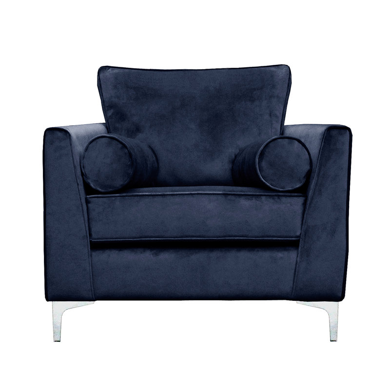 Giancarlo Velvet Armchair, Navy
