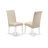 3 Piece Dining Room Set Includes 1 Pedestal Table and 2 Cream Linen Fabric Kitchen Chairs with High Back - linen white Finish-632688453-632688454-632688449