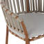 Ensemble de 2 tabourets de bar d'extérieur en corde de teck avec structure au fini teck et coussin beige