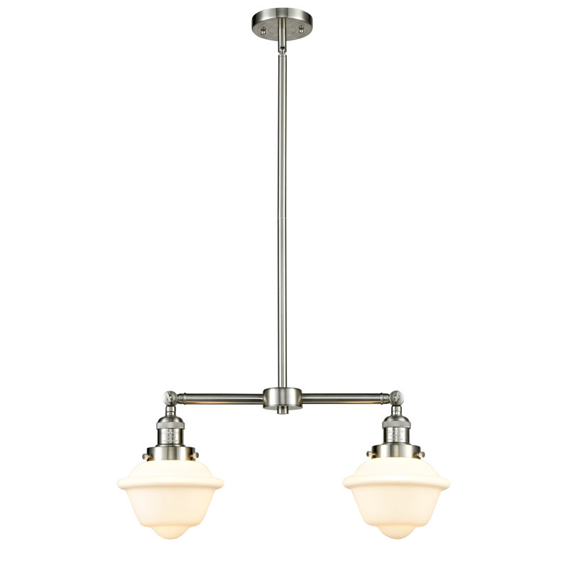 Calliope 2 - Light Kitchen Island Pendant, Matte White Cased, No Bulb Included, Brushed Satin Nickel