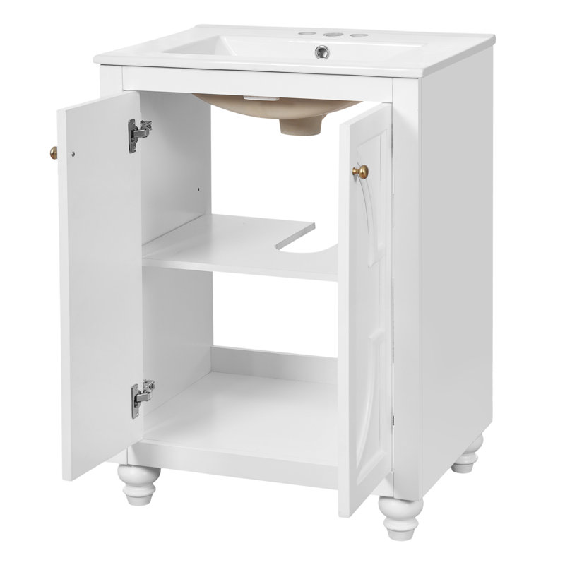 Meuble-lavabo moderne 24 po en bois MDF
