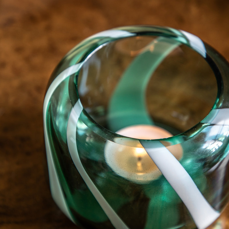 2 Piece Glass Tabletop Tealight Holder Set