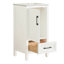 Armoire de salle de bain autoportante blanche entièrement assemblée de 18 po avec plateau en céramique