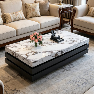 Table basse rectangulaire en ardoise
