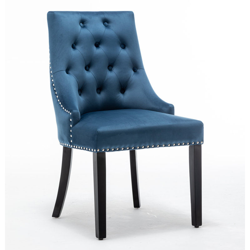 Carranza Upholstered Dining Chair, Blue, 2