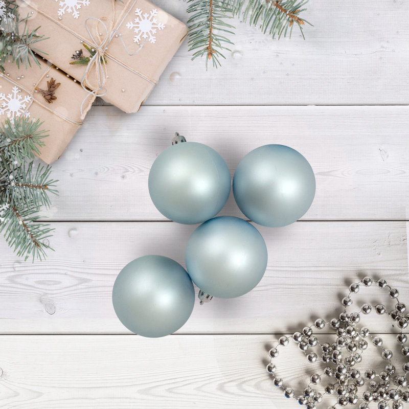 Boule de Noël mat incassable, Bleu bébé