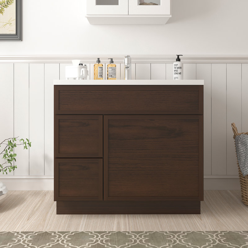 36'' Single Bathroom Vanity Base Only, Brown