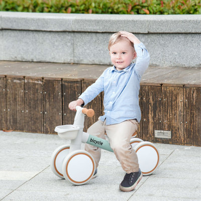 Balance Bike For Toddlers 1-3 Years, Baby Balance Bike With Adjustable Seat, Silent Wheels, No Pedal Bike For Boys And Girls, Green
