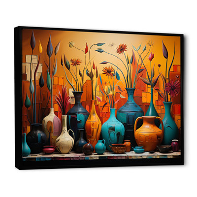 «Orange Boho Pottery Expressions I», art sur toile Boho Pottery