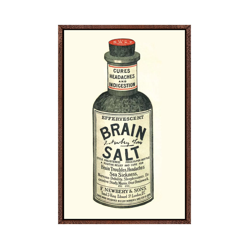 1890s Brain Salt Magazine - Print on Canvas, 66.04 cm H x 45.72 cm W, Classic Brown Wood Framed