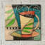 «Coffee Cup With Leaves» par Tim Nyberg, art mural en verre acrylique-1903834783