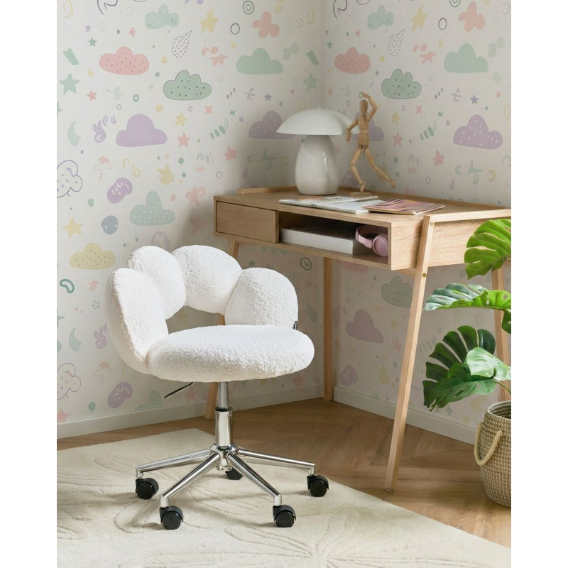 Polyester Office Chair, White
