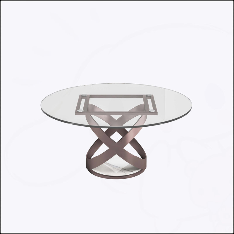 Table de salle à manger de 51,1 pouces avec plateau en verre et pieds en acier au carbone durables, parfait pour un décor moderne et élégant