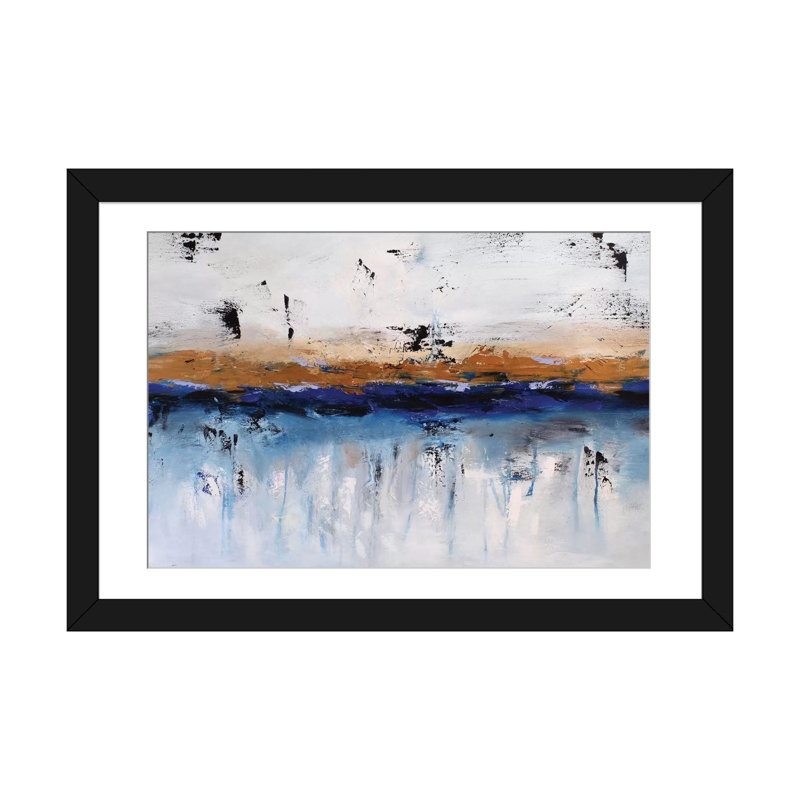 « rainy day », reproduction sur toile, Papier d'art encadré noir, Blanc, H 24 po x l 32 po x P 1 po