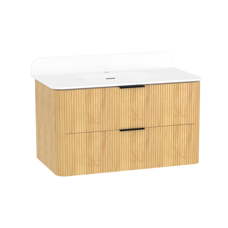 Meuble-lavabo flottant simple 36 po Benford, Chêne doré