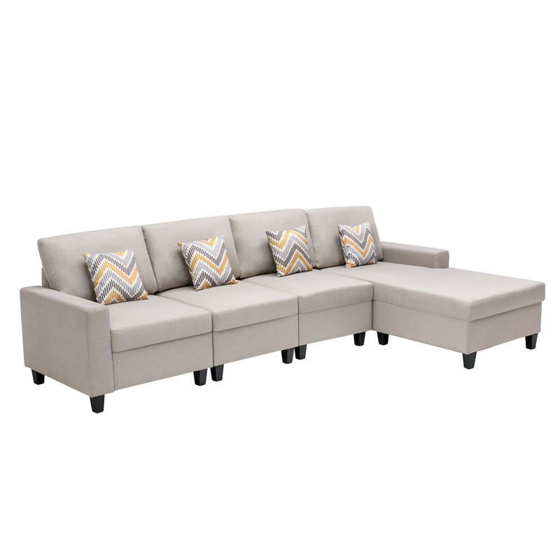 Canapé modulaire réversible en tissu de lin 4 pièces Latitude Run® Eclectic Escape