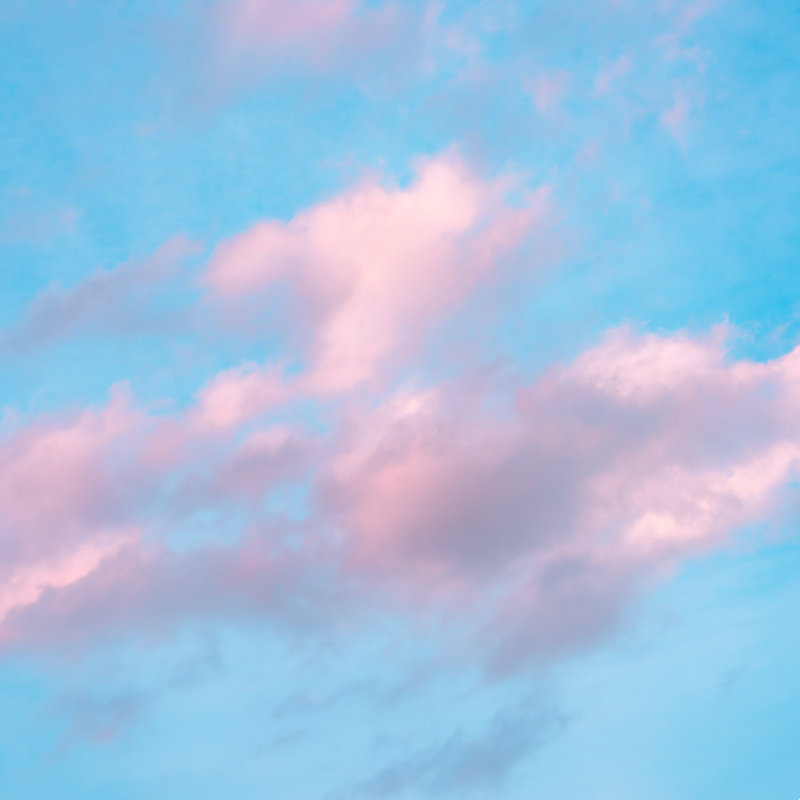 «Nature Magick Cotton Candy Sky Teal» par Nature Magick, reproduction sur toile tendue, L 12 po x H 12 po