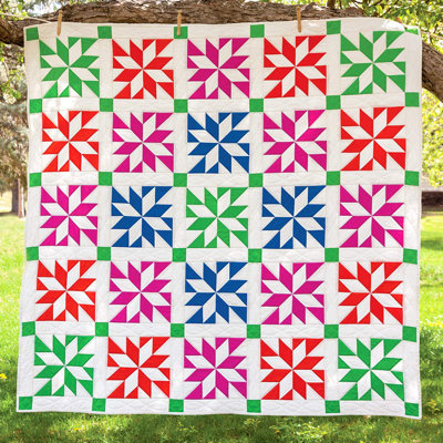 AccuQuilt GO! LeMoyne Star Block on Board Fabric Cutting Die, 9" Finished Quilt Block