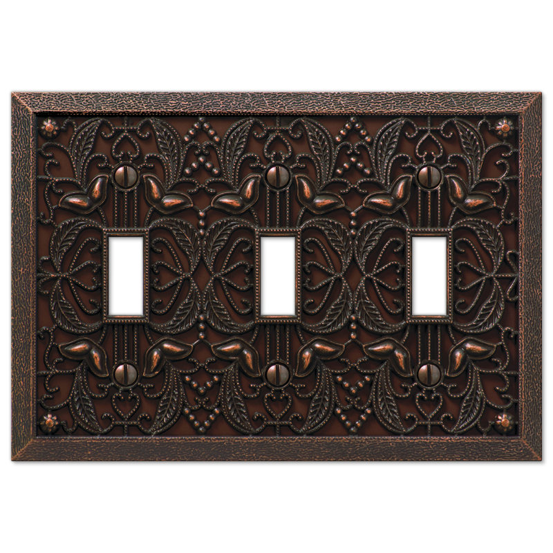 Filigree No Subject 3 - Gang Toggle Light Switch Standard Wall Plate