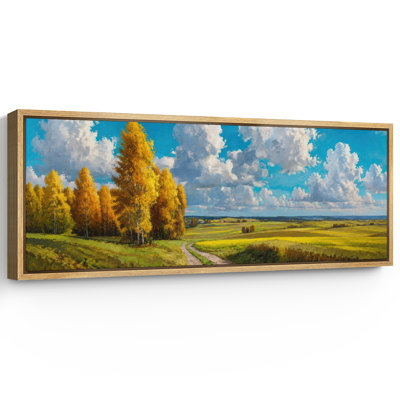 Art d'automne doré, photos de salon, impression sur toile encadrée, 3 pièces