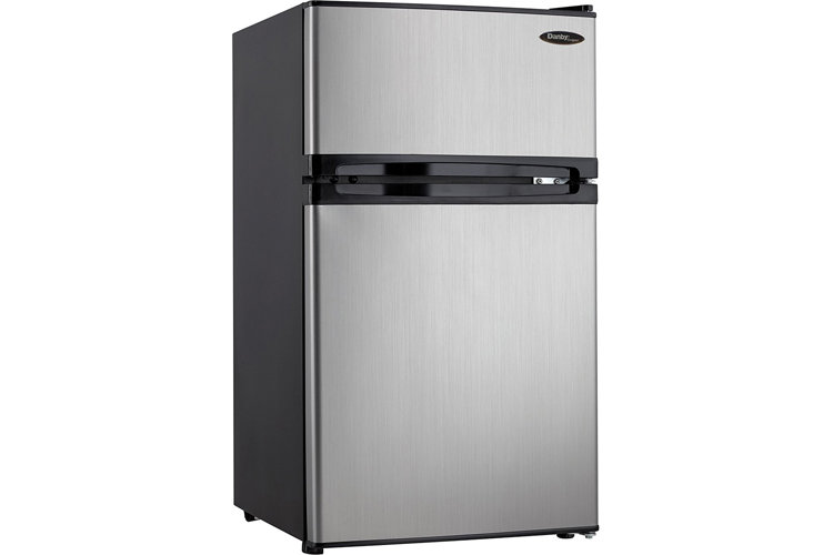 stainless steel mini fridge with freezer