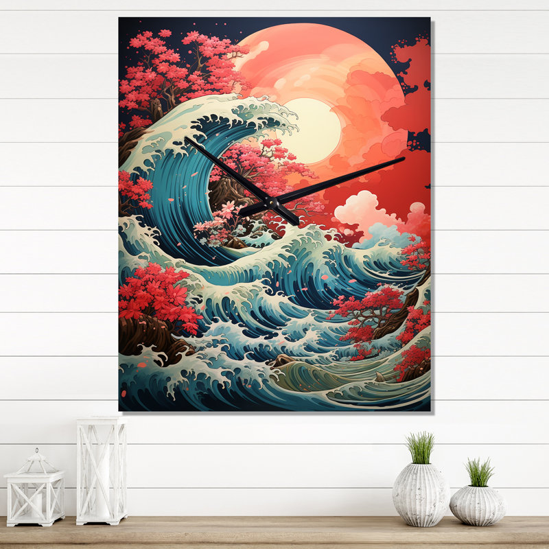 Horloge murale Dramatic Ocean Waves IV, Petit
