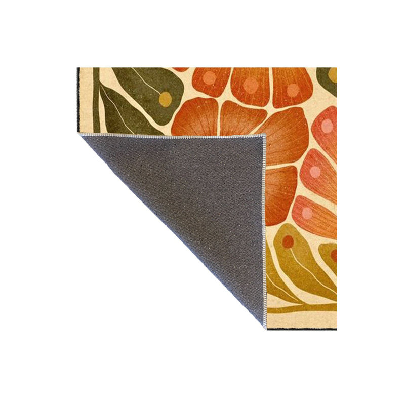 Tapis lavable à motif de feuilles orange, Tapis de couloir 2 pi 6 po x 6 pi 7 po inclus