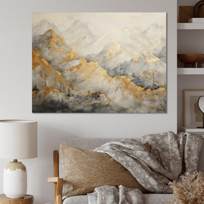 «Bold Beige and Gold Mountain Glacier», reproduction d'art sur toile