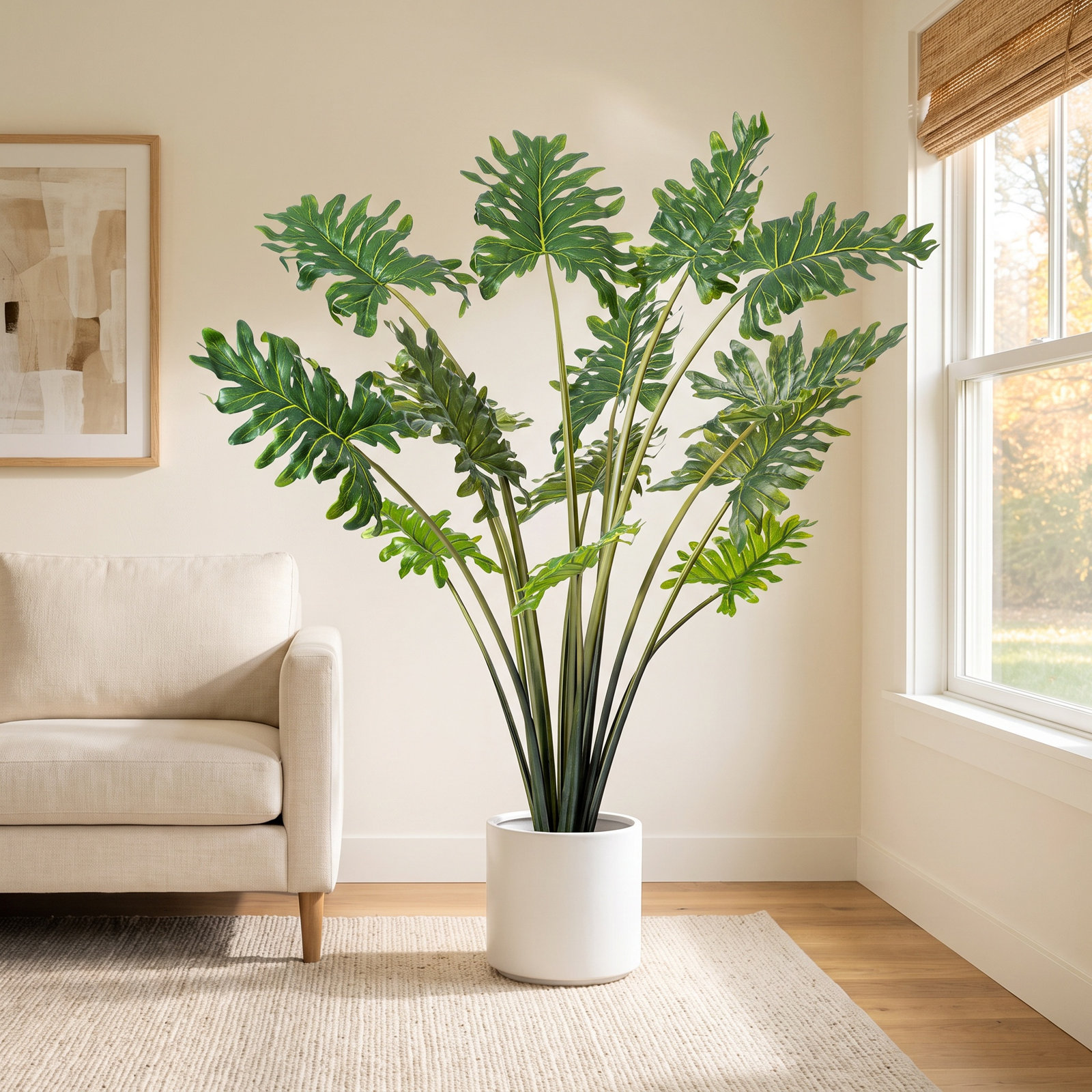 Philodendron Plant in Pot, 38" H x 40" W x 40" D