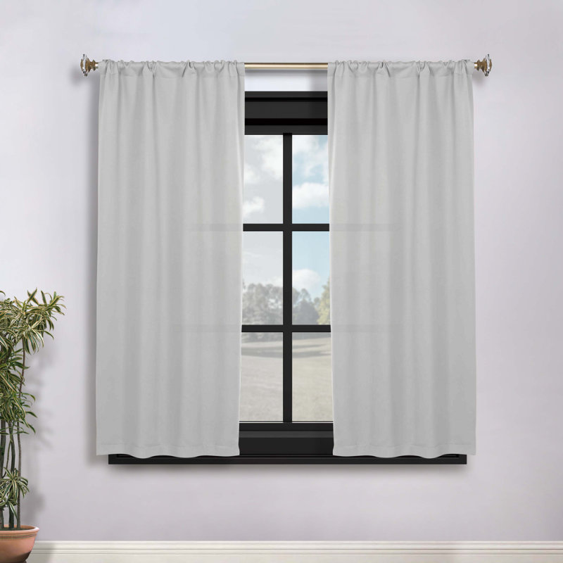 Paire de rideaux obscurcissant avec passe-tringle Moriah Millendon, Blanc, L 36 po x L 63 po