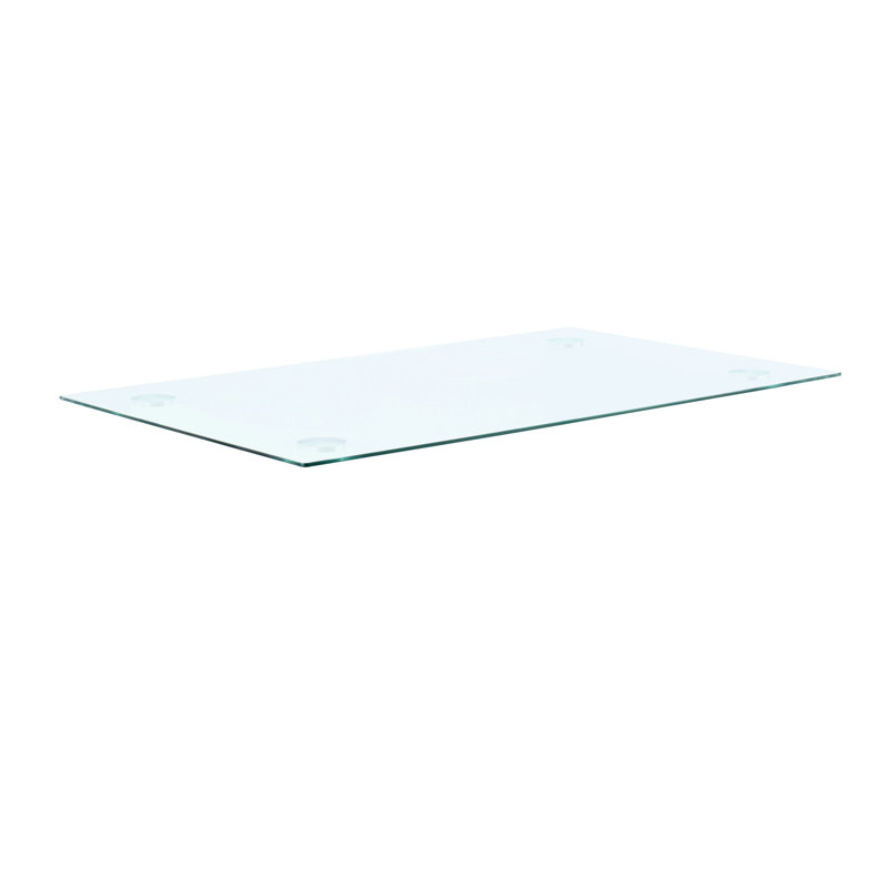 Accessoires de table en verre transparent - Style rectangulaire minimaliste moderne avec comptoir trempé Dia1300 * 800 * 8Mm, facile à nettoyer, imperméable, option d'installation pratique