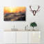 Orange Sunset Above The Waves In Abstract - Wrapped Canvas-55311323
