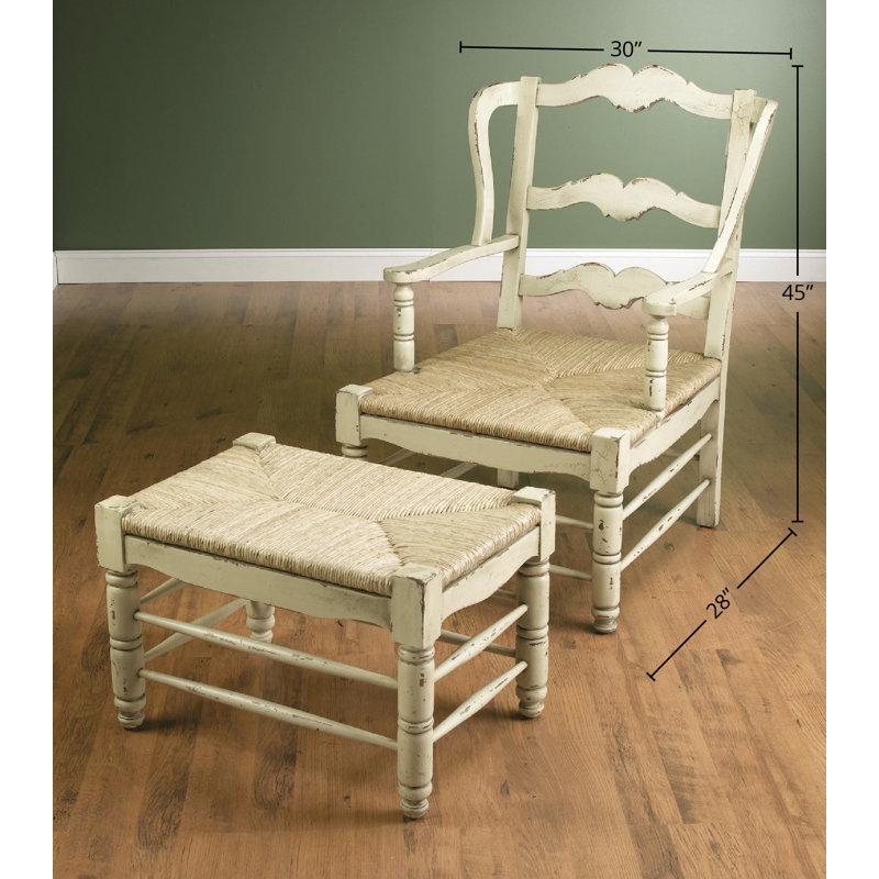 Getz Wingback Chair and Ottoman, Parchment