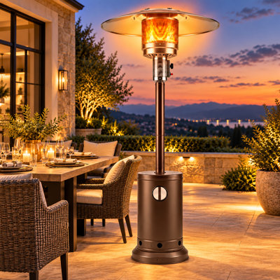 Chauffage de terrasse extérieur au propane de 50 000 BTU avec roues