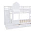 Lits de rangement, lit simple en bois avec glissade, style château moderne pour enfants