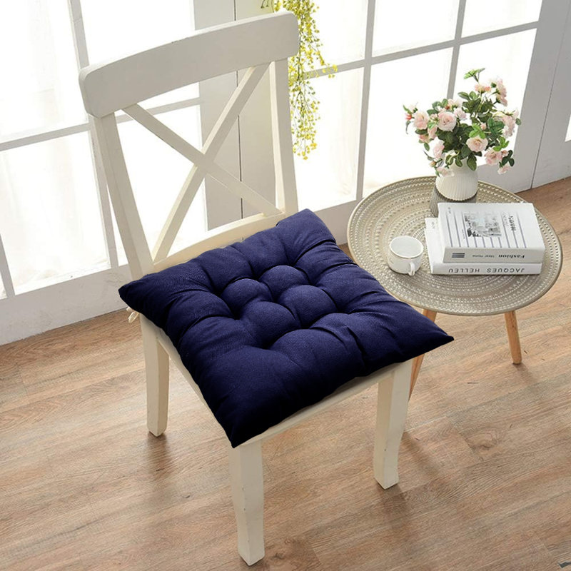 4Pcs Soft Thicken Tatami Garden Seat Cushion, Dark Blue