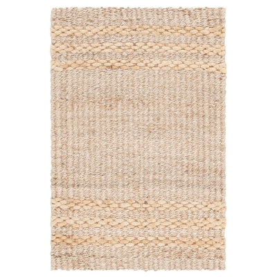Tapis rayé en jute et fibres naturelles Vernal