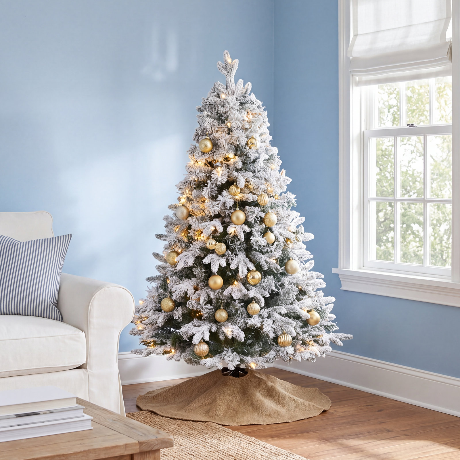 Lighted Artificial Christmas Tree, 4' H