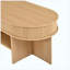Table basse multifonctionnelle ovale avec rangement caché et 4 tabourets gigognes en tissu, ensemble de salon peu encombrant U-Can