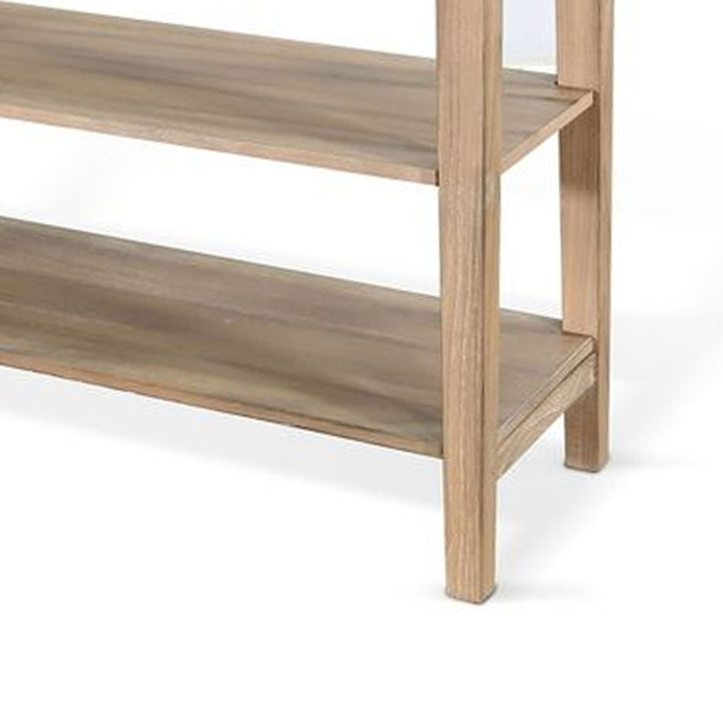 Console Meny, 71 po avec tablettes, bois massif brun, Brun blé