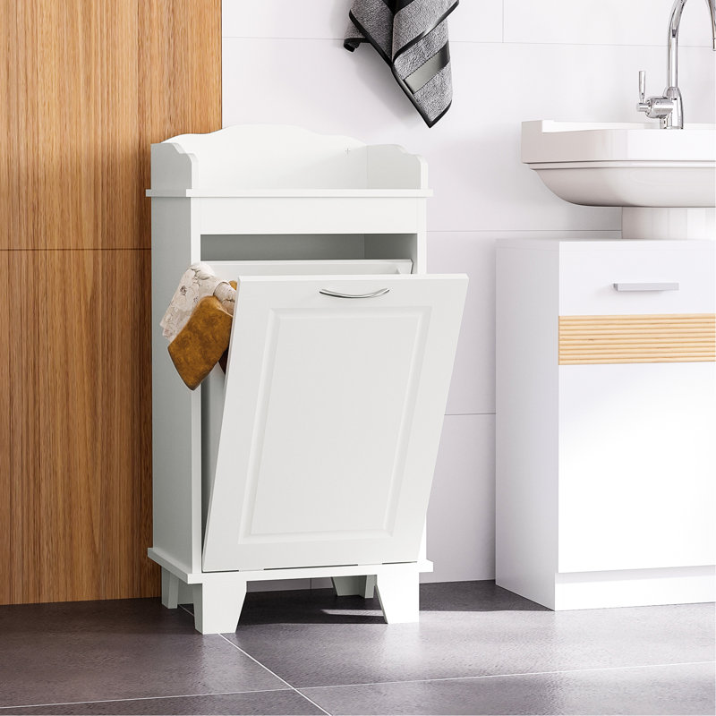 31" Bathroom Cabinet, White Tilt Out Organizer Hamper, Storage, Extra Space, Utilize Unused Areas, Stable Build Hamper 31", Standing, Added Corners,