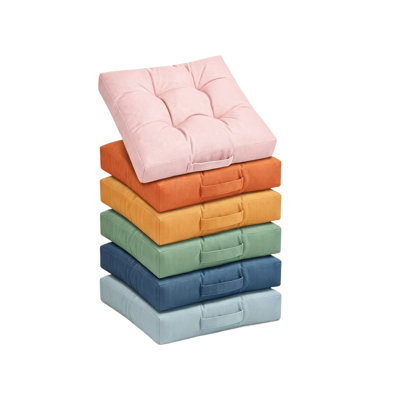 6 Pcs Large 20 Inch Floor Cushions Waterproof Flexible Seating for Classroom Elementary, Multicolor(Square)