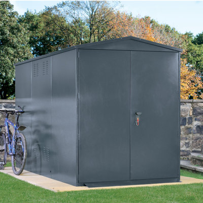 Motorbike Plus Secure Storage 5 ft. W x 11 ft. D Apex Metal Bike Shed